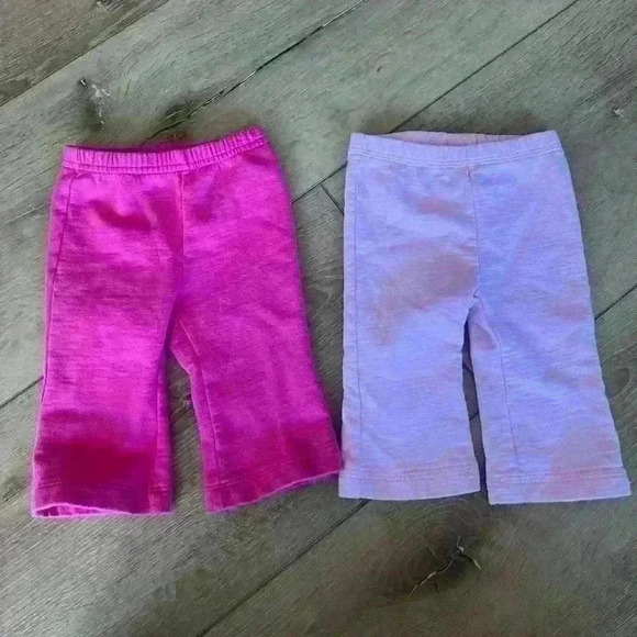 Bundle of 2 Baby Girl Just One Year by Carters Pink Flare Pants Size 3mo - Picture 1 of 6